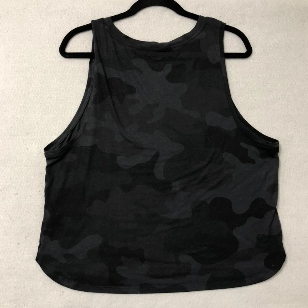 Gap GapFit Muscle Tank Tops Womens L Tall Blue Black Camo 2-Pack Activewear
